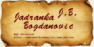 Jadranka Bogdanović vizit kartica